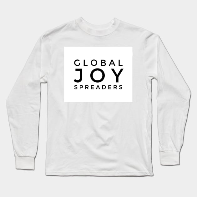 Global JOY Spreaders (black txt white square) Long Sleeve T-Shirt by PersianFMts